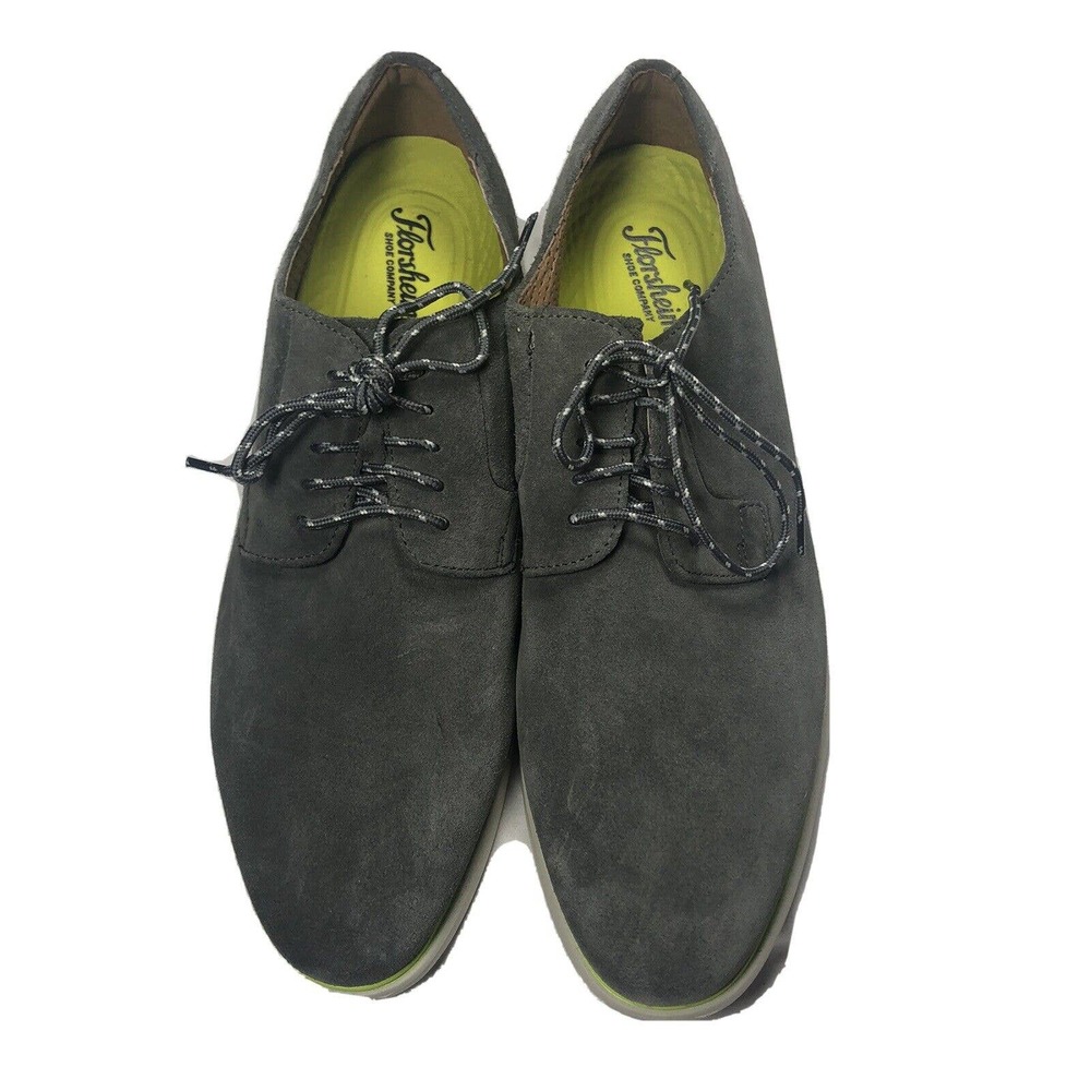 Florsheim Fuel Plain Toe Oxford II‎ Gray Suede/White Sole Mens Shoes Size 10